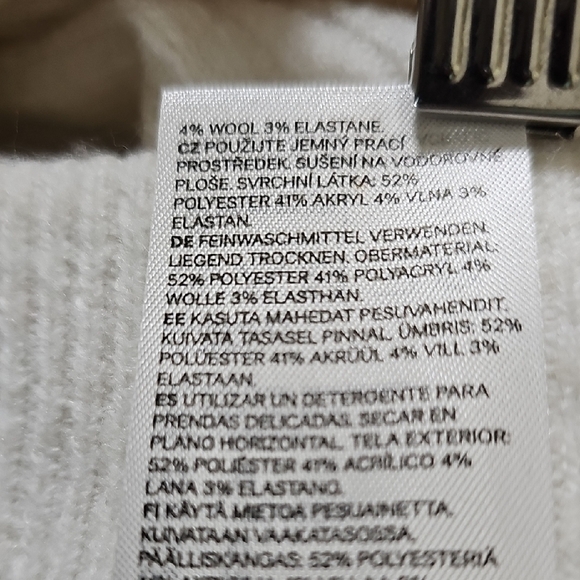 H&M High Waisted Wool Blend Cream  KNIT PANTS W0men's - Picture 9 of 11